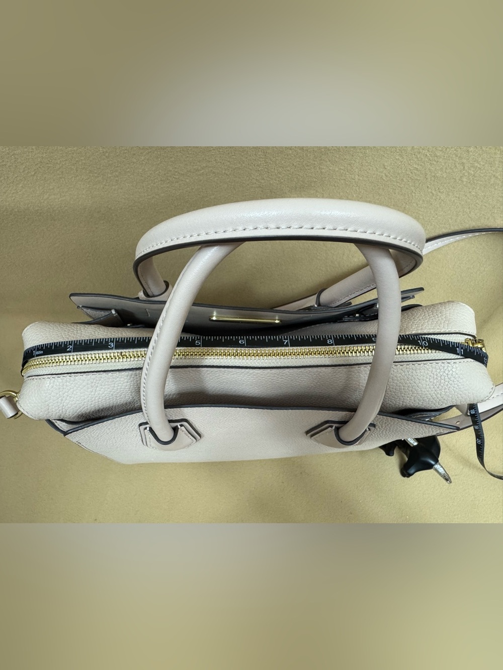 Michael Kors Pebbled Leather Satchel in White - Picture 14 of 16